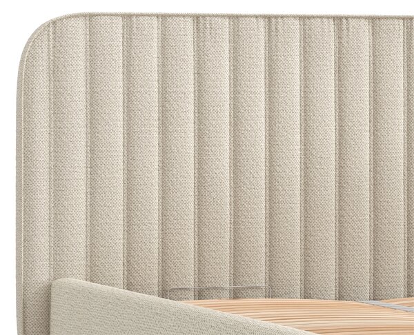 Maison de Rêve Béžová čalouněná dvoulůžková postel NOTO 160 x 200 cm s úložným prostorem