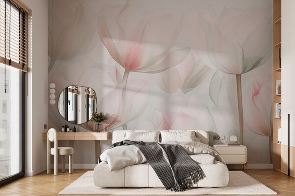 Fototapety Jemné tulipány v pastelových barvách, Fototapety květiny, w03442v1 : uwalls.cz