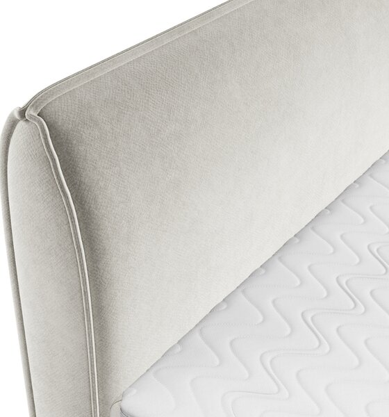Maison de Rêve Světle béžová sametová postel boxspring OFFO 160 x 200 cm