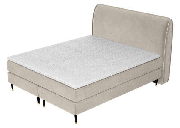 Maison de Rêve Béžová sametová postel boxspring OFFO 160 x 200 cm