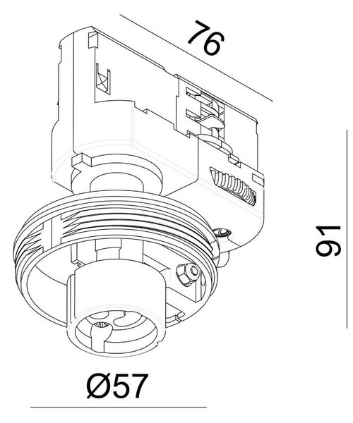 IMPR 707248 Deko-Light 3-fázové bodové svítidlo Can základna, 1x max. 7,5 W GU10, stříbrná