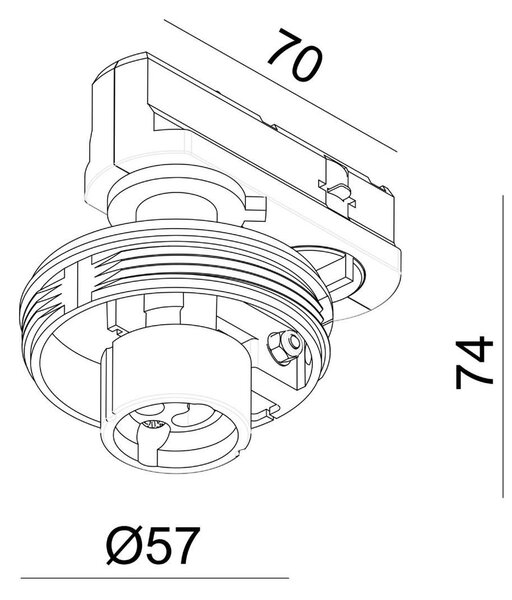 IMPR 707249 Deko-Light 1-fázový kolejnicový systém bodové svítidlo Can základna, 1x max. 7,5 W, GU10, bílá