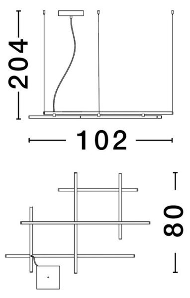Bílé kovové závěsné LED světlo Nova Luce Pace 102 cm