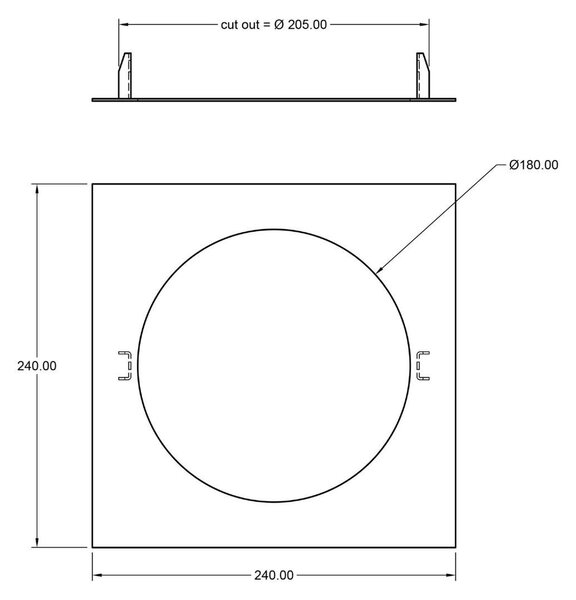 IMPR 930975 Deko-Light příslušenství - redukční kroužek pro zapuštěná svítidla hranatý 240/180 mm, bílá
