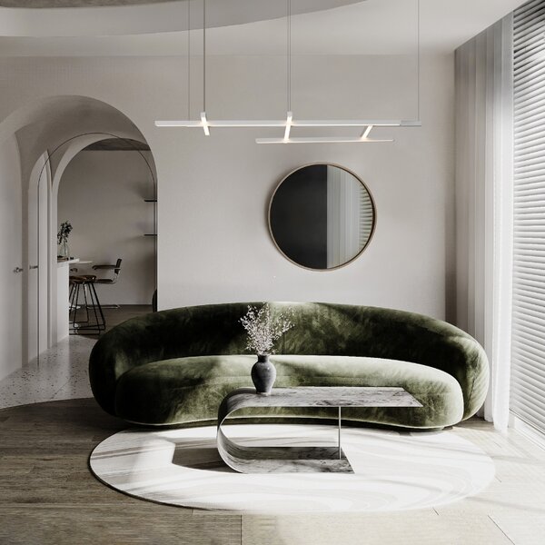 Bílé kovové závěsné LED světlo Nova Luce Pace 102 cm
