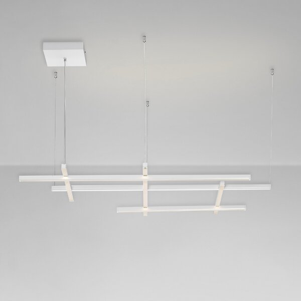 Bílé kovové závěsné LED světlo Nova Luce Pace 102 cm