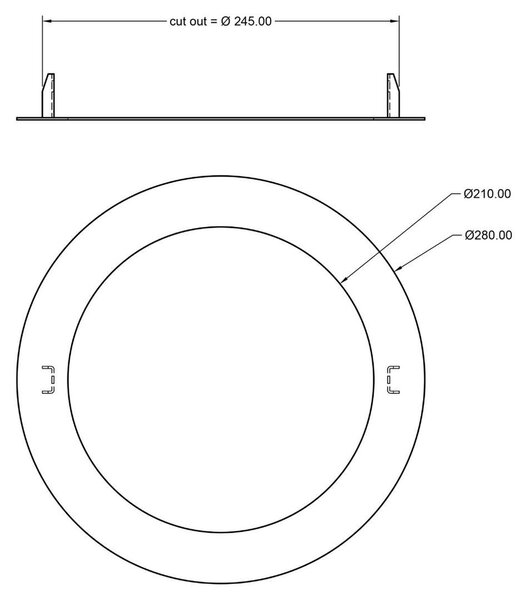 IMPR 930971 Deko-Light příslušenství - redukční kroužek pro zapuštěná svítidla kulatý 280/210 mm, bílá