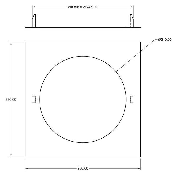 IMPR 930976 Deko-Light příslušenství - redukční kroužek pro zapuštěná svítidla hranatý 280/210 mm, bílá
