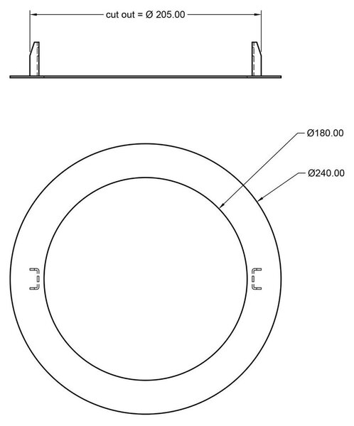 IMPR 930970 Deko-Light příslušenství - redukční kroužek pro zapuštěná svítidla kulatý 240/180 mm, bílá