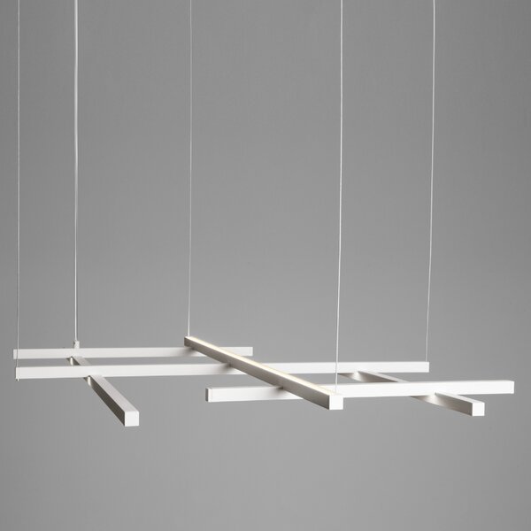 Bílé kovové závěsné LED světlo Nova Luce Pace 102 cm