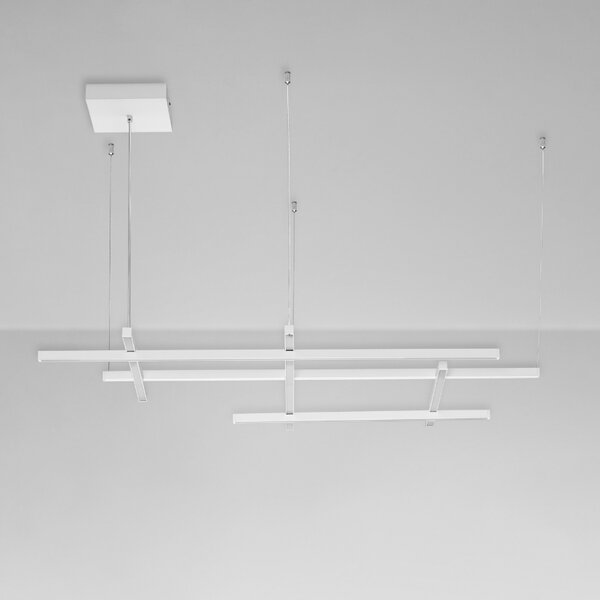 Bílé kovové závěsné LED světlo Nova Luce Pace 102 cm