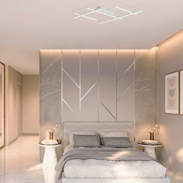 Bílé kovové stropní LED světlo Nova Luce Pace 80 cm