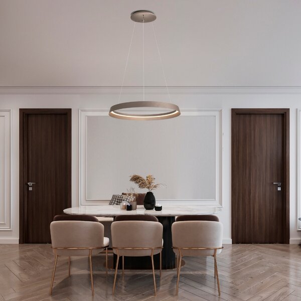 Hnědé kovové závěsné LED světlo Nova Luce Ormi 60 cm