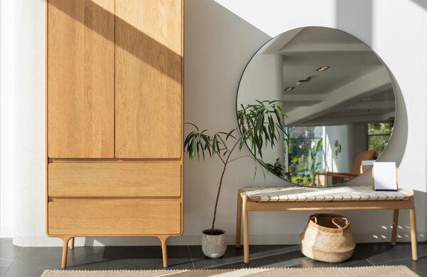 -25 % Dny MOMENTI– Gazzda Bílá dubová lavice Klupa 120 cm s výpletem