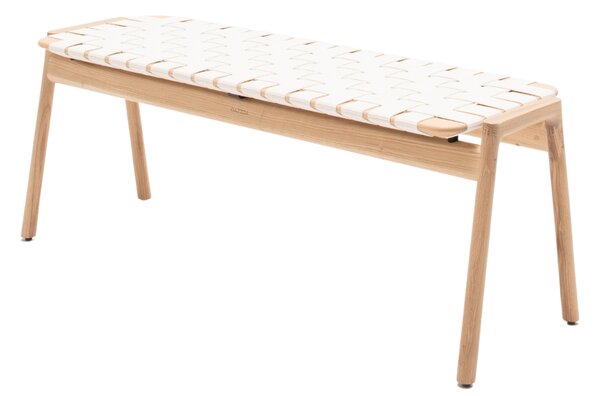 -25 % Dny MOMENTI– Gazzda Bílá dubová lavice Klupa 120 cm s výpletem