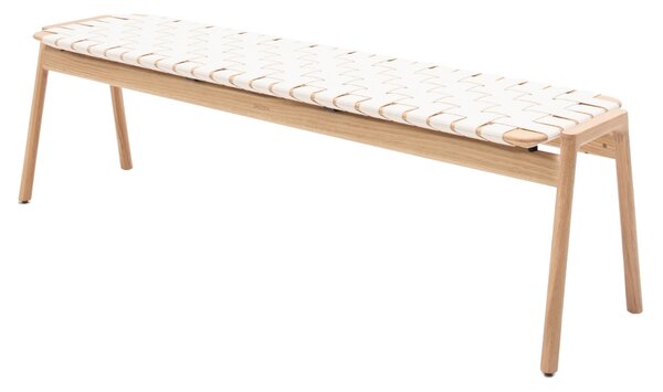 -25 % Dny MOMENTI– Gazzda Bílá dubová lavice Klupa 160 cm s výpletem
