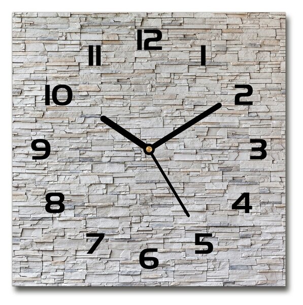 Skleněné hodiny na stěnu Kamenná stěna pl_zsk_30x30_c-f_83343347