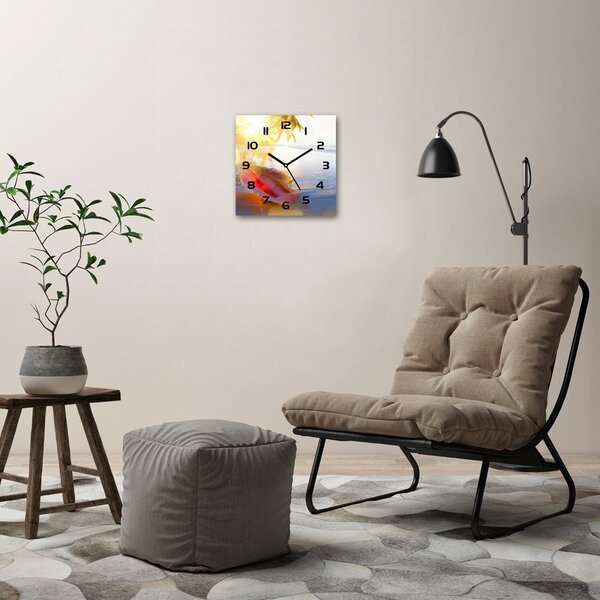 Skleněné hodiny čtverec Mušle na pláži pl_zsk_30x30_c-f_83555961