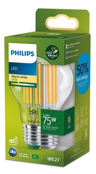 LED Žárovka Philips A60 E27/5,2W/230V 2700K