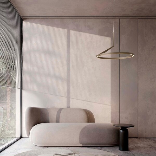 Hnědé kovové závěsné LED světlo Nova Luce Tilia 60 cm