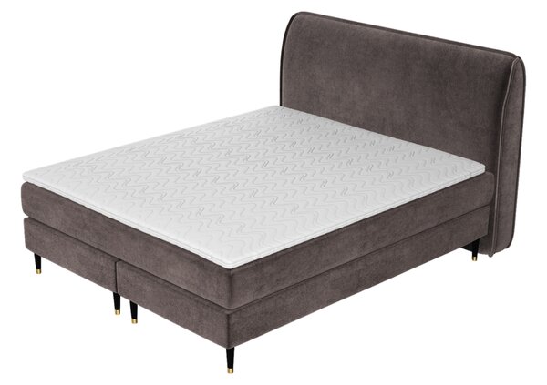 Maison de Rêve Hnědá sametová postel boxspring OFFO 160 x 200 cm
