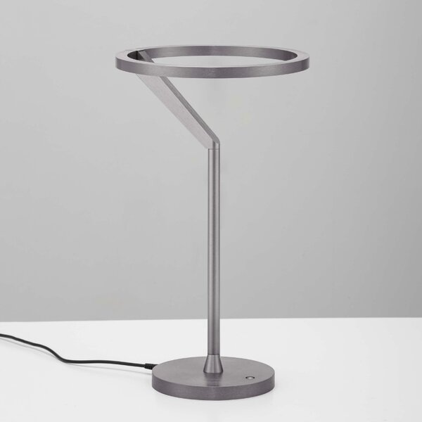 Stříbrnošedá kovová stolní LED lampa Nova Luce Tilia