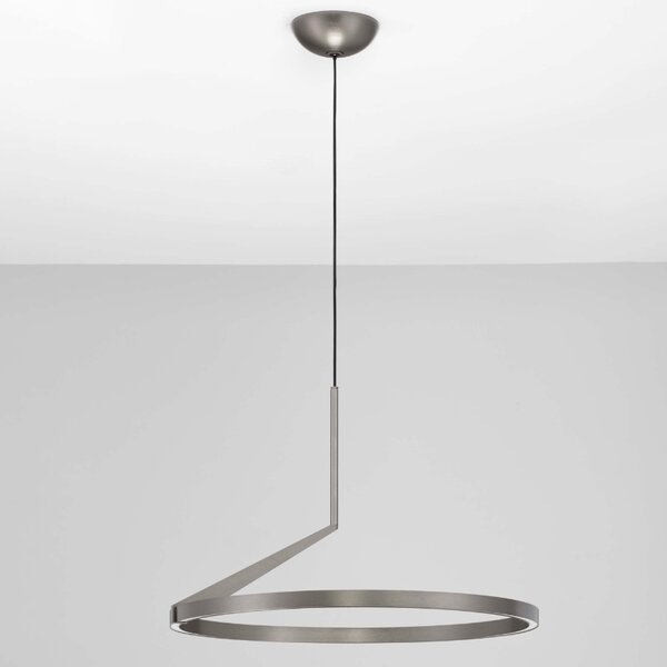Stříbrnošedé kovové závěsné LED světlo Nova Luce Tilia 60 cm