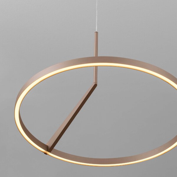 Hnědé kovové závěsné LED světlo Nova Luce Tilia 60 cm