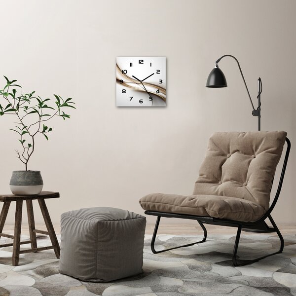 Skleněné hodiny na stěnu Hnědá vlna pl_zsk_30x30_c-f_85720203