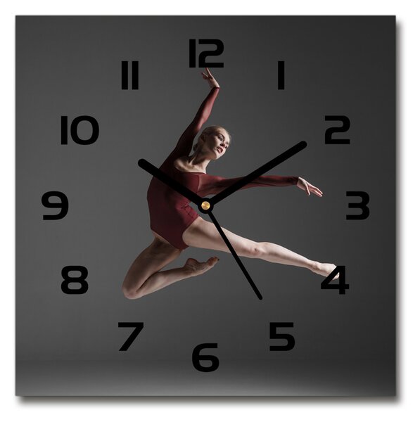 Skleněné hodiny čtverec Moderní tanec pl_zsk_30x30_c-f_85327020