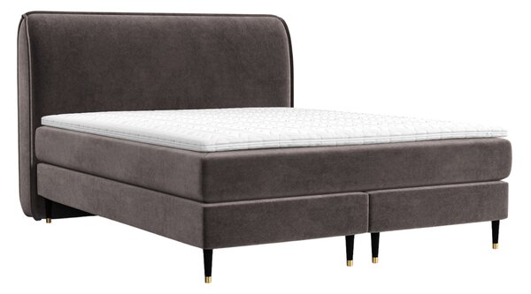 Maison de Rêve Hnědá sametová postel boxspring OFFO 160 x 200 cm