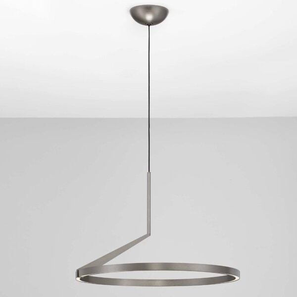 Stříbrnošedé kovové závěsné LED světlo Nova Luce Tilia 60 cm