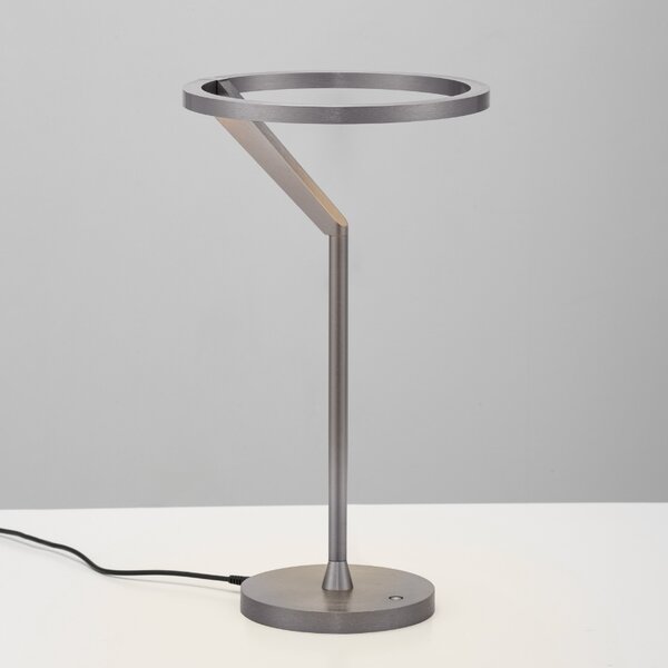 Stříbrnošedá kovová stolní LED lampa Nova Luce Tilia