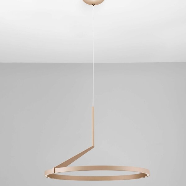 Hnědé kovové závěsné LED světlo Nova Luce Tilia 60 cm