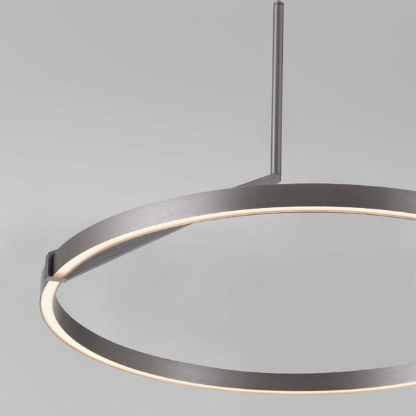 Stříbrnošedé kovové závěsné LED světlo Nova Luce Tilia 60 cm