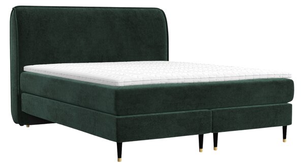 Maison de Rêve Zelená sametová postel boxspring OFFO 160 x 200 cm
