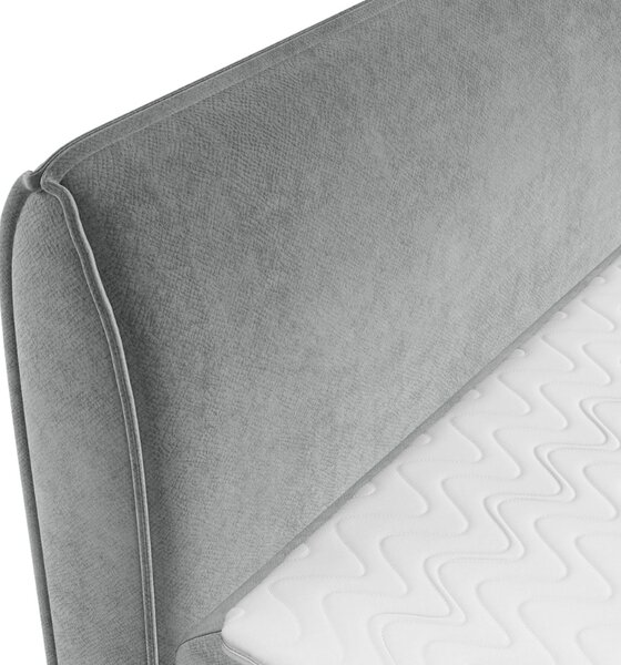 Maison de Rêve Šedá sametová postel boxspring OFFO 160 x 200 cm