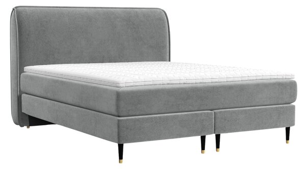 Maison de Rêve Šedá sametová postel boxspring OFFO 160 x 200 cm