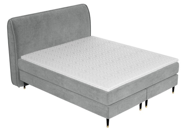 Maison de Rêve Šedá sametová postel boxspring OFFO 160 x 200 cm