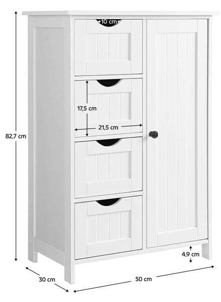KONDELA Skříňka/regál, bílá, STORMI