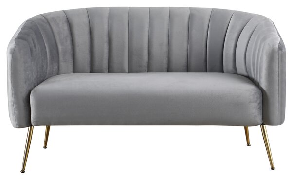KONDELA Designový 2-sed, šedá Velvet látka/gold chrom-zlatý, BAGY