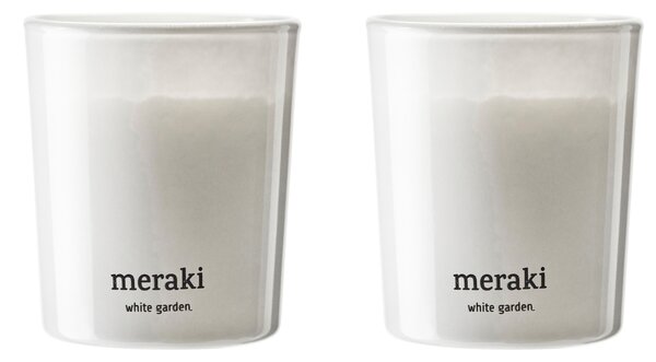 Set dvou sójových vonných svíček Meraki White Garden
