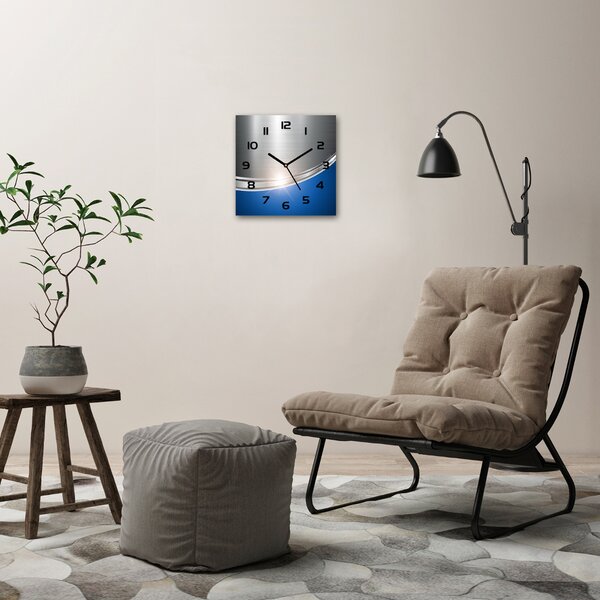 Skleněné hodiny čtverec Metalová abstrakce pl_zsk_30x30_c-s_282634067