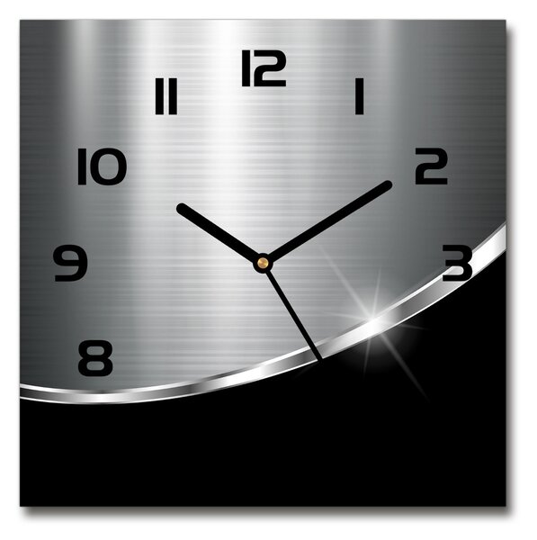 Skleněné hodiny čtverec Metalová abstrakce pl_zsk_30x30_c-s_318414941