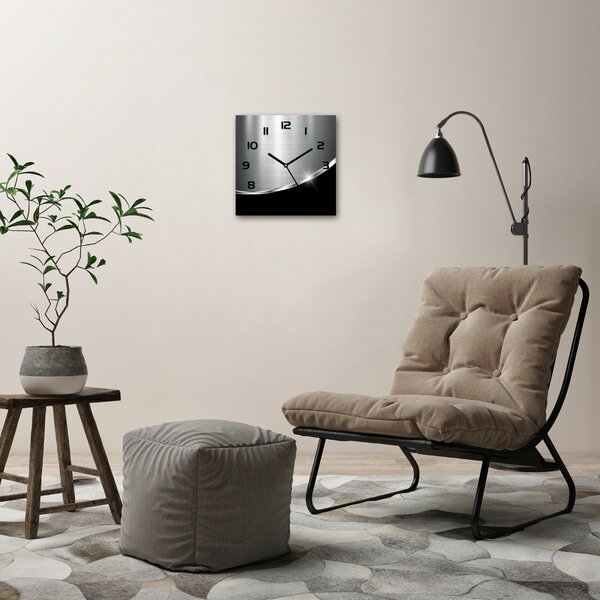 Skleněné hodiny čtverec Metalová abstrakce pl_zsk_30x30_c-s_318414941