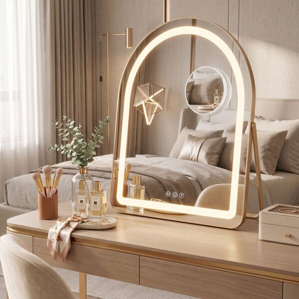 Rea Rea, Zrcadlo LED GLAM L.Gold 40x45cm, HOM-01807