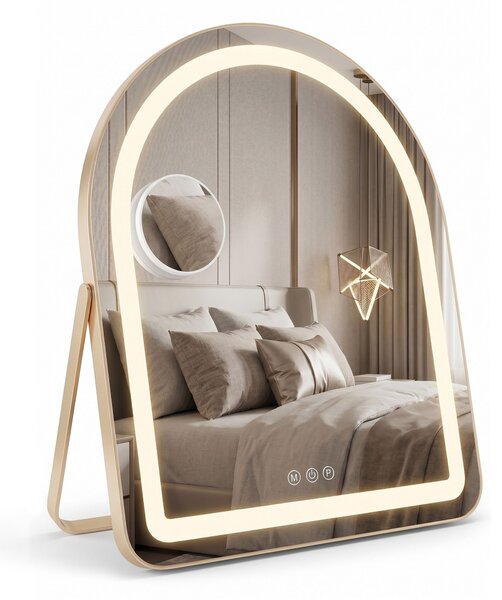 Rea Rea, Zrcadlo LED GLAM L.Gold 40x45cm, HOM-01807