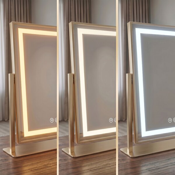 Rea Rea, Zrcadlo LED LUMI L.Gold 30x40cm, HOM-01802
