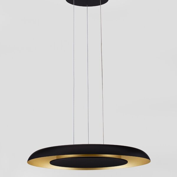 Černo-zlaté kovové závěsné LED světlo Nova Luce Epos 60 cm