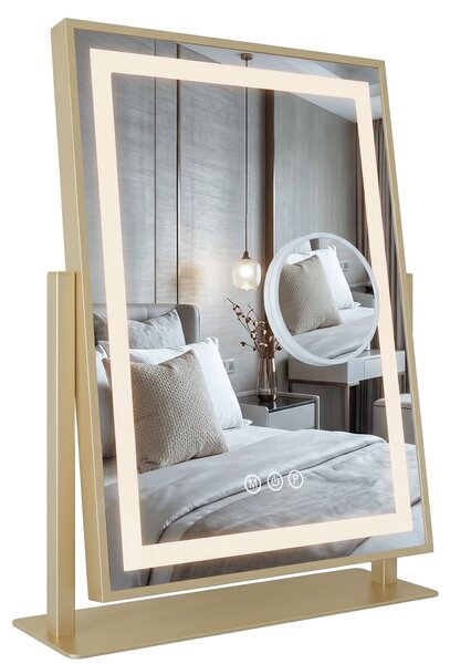 Rea Rea, Zrcadlo LED LUMI L.Gold 30x40cm, HOM-01802